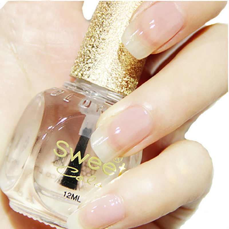 Sweet Color Eco-Friendly Transparent Nail Polish, Non-Peelable Base Coat, Glossy Top Coat, Long-Lasting, Waterproof, Nude Color