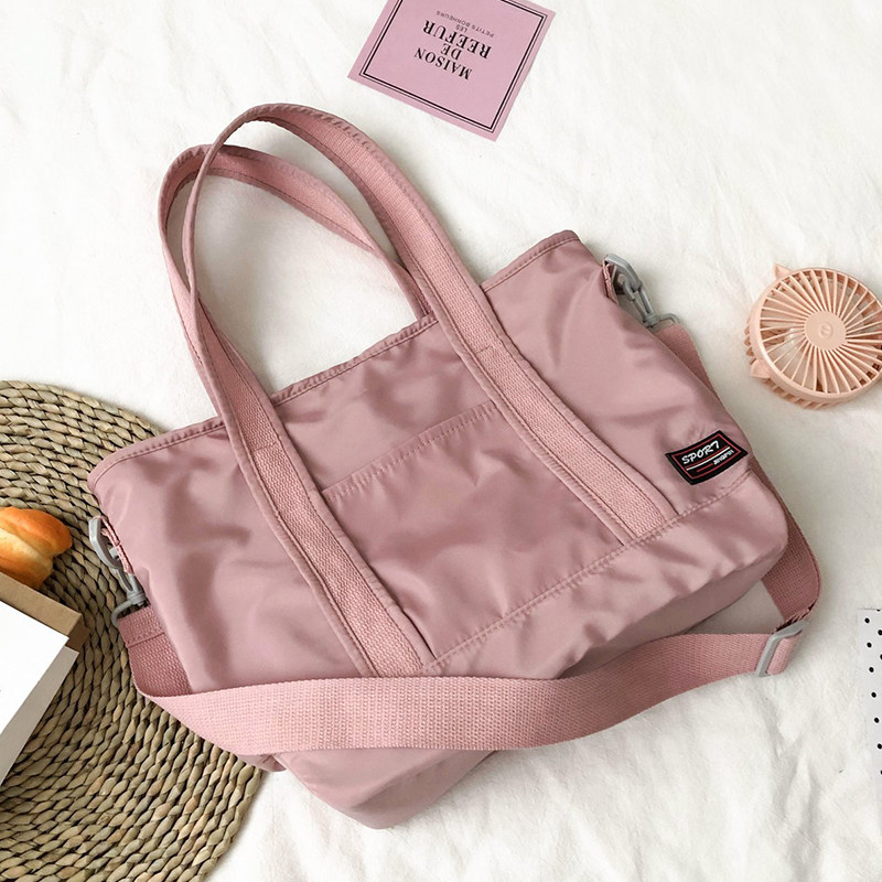 Japan-ROK large capacity minimalist cashier bag 2020 New fashion Artistic Female Nylon Single Shoulder Slanted Satchel Handbag