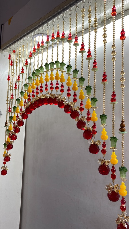 Red Hundred Blessings Crystal Bead Curtain, Partition Curtain for Living Room, Bedroom, Bathroom, Semi-Circular Curtain, Door-To-Door Feng Shui Curtain Red Hundred Blessings Crystal Bead Curtain, Partition Curtain for Living Room, Bedroom, Bathroom, Semi-Circular Curtain, Door-To-Door Feng Shui Curtain