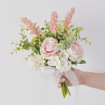 Certificate of hand holding flower simulation flower fake flower ornaments Mori diy bride wedding photo props wedding dry flower bouquet