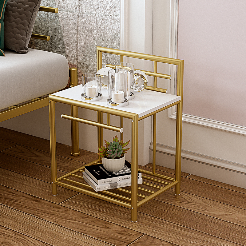 Modern minimalist iron art bed head cabinet bedroom bed next to iron cabinet containing cabinet mini-bed side set small desk tide