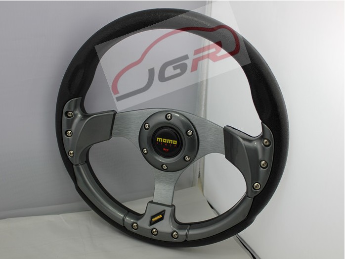 Đặc biệt cung cấp MOMO giả đua vô lăng PU tay lái vô lăng biến đổi 13 inch bạc vô lăng lái xe game