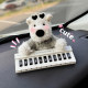 Cute West Highland White Terrier Moving Car Phone Number Plate Temporary Parking Number Plate Car Phone Number Interior Decoration for Women