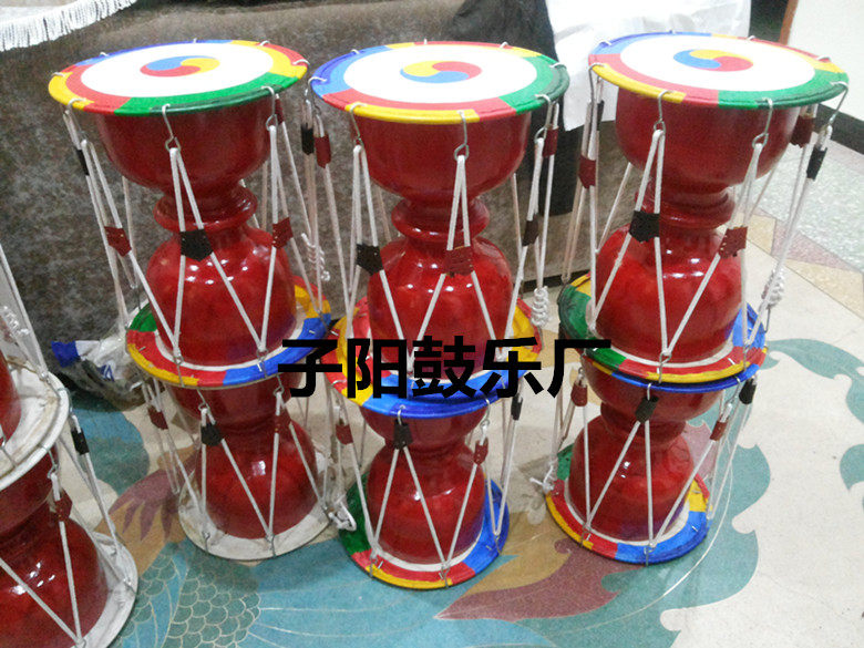 Korean drum long drum pull rope long drum Korean waist drum long drum cowhide drum performance dance drum