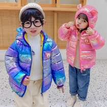 Anti-season Childrens cotton clothes hooded thin boys and girls winter clothes baby cotton padded jacket short baby cotton clearance