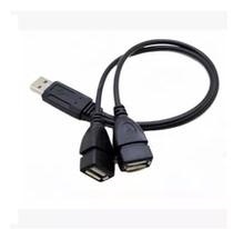  USB one-point two-to-one male two-female three-head data cable Two-in-one double-head female charging extension data cable