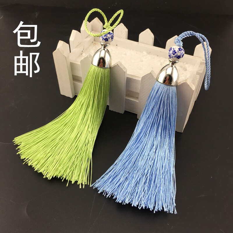 Pure Handcrafted Delicacy China Knots Suga Ceramic Beads Polyester Fiber Silk Real Silk Flow Suscion Car Pendant Pendant