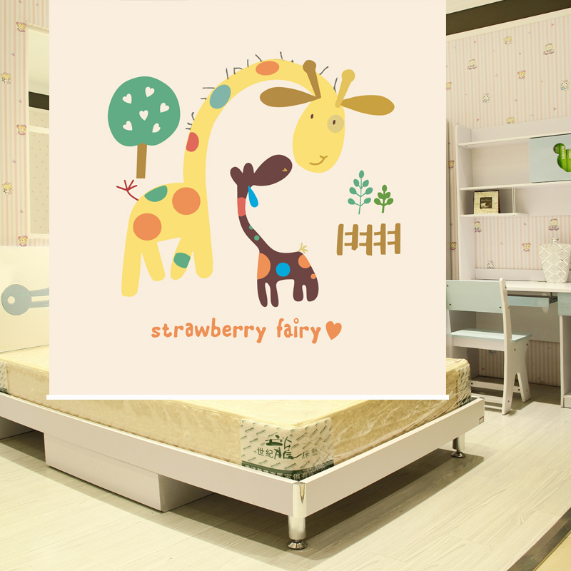 Han Style Cute Cartoon Giraffe Child Fashion Home Roller Blind Custom Toddler Early Education Cartoon Propaganda Bar Hanging Curtain