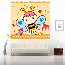 Cartoon industrious bee childrens room sunscreen sunshade custom roller curtain partition kindergarten background window publicity