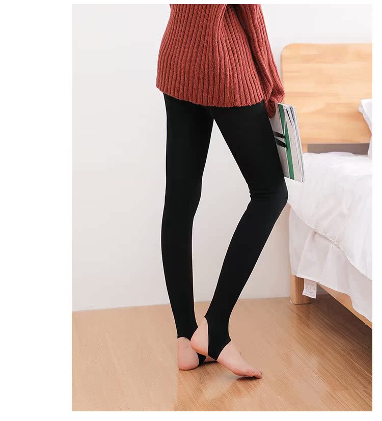 Sợi nylon ép cơ thể định hình quần legging nữ cộng với nhung đen thịt màu quần một mảnh mùa đông mặc dày quần lót đẹp