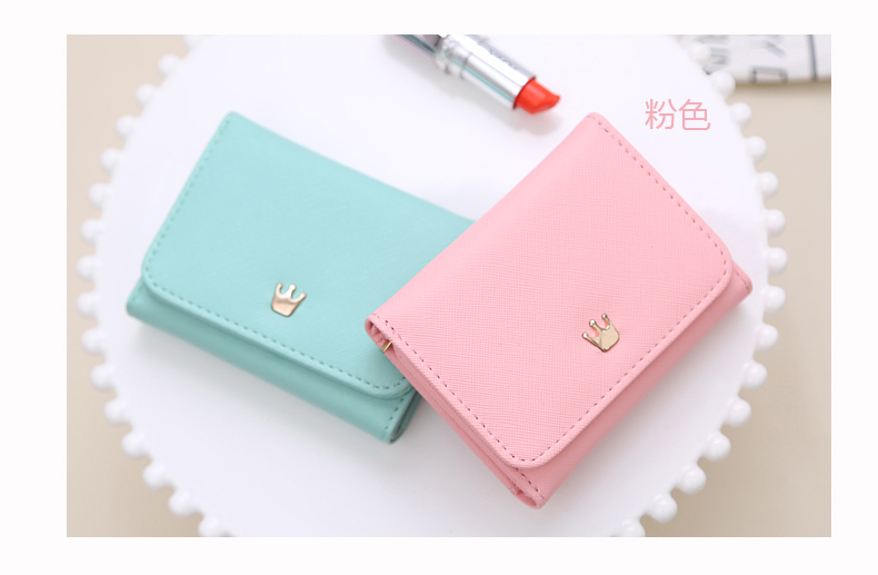 Thời trang mới vương miện ví nhỏ nữ ngắn đoạn thay đổi phiên bản tiếng Hàn của ví nữ nhỏ xinh dễ thương bóp tiền
