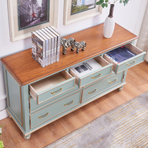 American Seven Bucket Cabinet Solid Wood Drawers Color Plotter Xuan Guan Cabinet Storage Containing Cabinet Bedroom High TV Cabinet Bed Tailcupboard