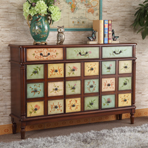 American shoe cabinet painted with old Xuanguan cabinet door hall cabinet home shoe rack living-room simple large capacity storage partition cabinet