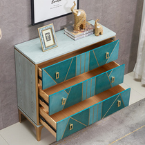 American light and luxurious tri-bucket cabinet modern minimalist storage cabinet light extravagant bucket closet drawers cabinet entrance to the house