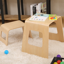 Qu Wood U-shaped stool Benjamin stool childrens learning stool baby stool home simple solid wood living room shoe stool