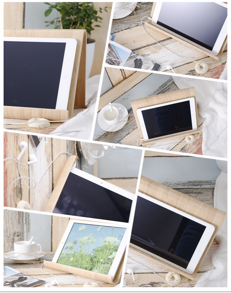 Simple gỗ tre màu khung ipad tablet đứng lười biếng Desktop tablet Bắc Âu đứng - Phụ kiện máy tính bảng giá để ipad