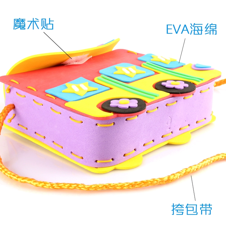 Trẻ em DIY túi sáng tạo mẫu giáo handmade EVA sponge dán giấy vẽ câu đố gói vật liệu 3-6 tuổi