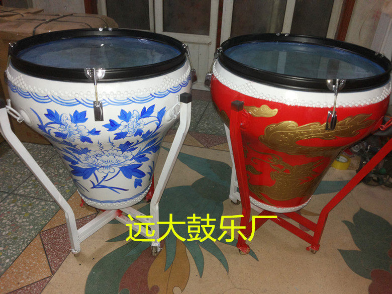 18-inch cow leather green flower porcelain constant sound drum flower pot drum performance drum woody women's water drum war drum to invigorated the porcelain