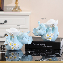 Ceramic Elephant Couples Elephant Couples Elephant European-style Home Ornaments Decoration Tricks of wedding gifts Gifts Gifts