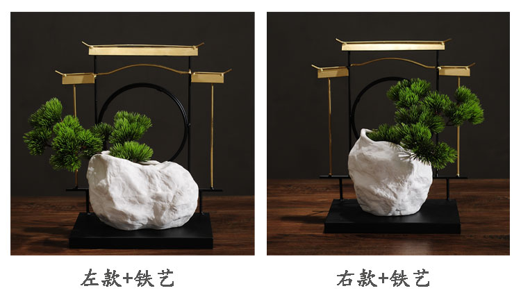 Mới Trung Quốc trang trí nội thất sắt rèn gốm phòng khách hiên trang trí TV tủ trang trí thông bonsai phòng ngủ đẹp cho nữ