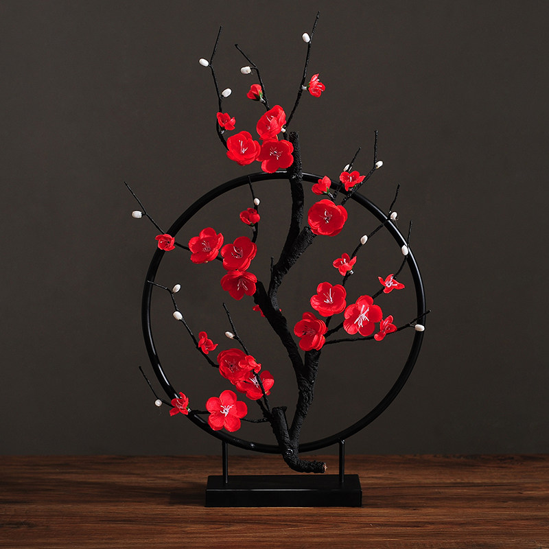 New Chinese plum simulation piece iron piece mount room room parlour hotel club TV Xuanshu home decoration