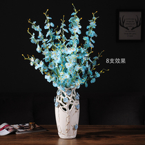 Emulation Trim Cloth Art Silk Flowers Fake Flowers Orchid Table Flower Arrangement Living-room Bedroom Yellow Dancing Blue Serie Family Clothing