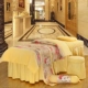 Giường cotton màu tím khâu giường màu tím đẹp giường bốn bộ thẩm mỹ viện dành riêng sân vườn gió hồng ga trải giường nối mi