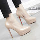 12cm pointed toe super high heels female stiletto sexy single shoes shallow mouth waterproof platform nude color 13cm patent leather nightclub all-match