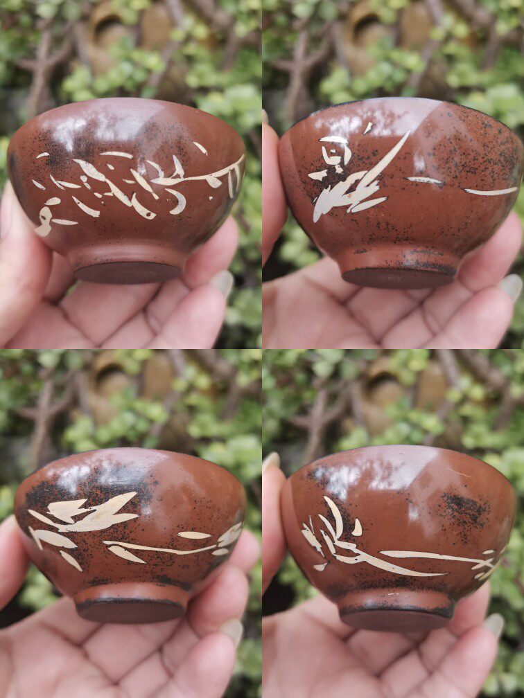 Building Water Purple Pottery Tea Cup Old Factory 90s-7-Head Cup Old Taumelan Bamboo-Chrysanthemum Suit Collection Boutique