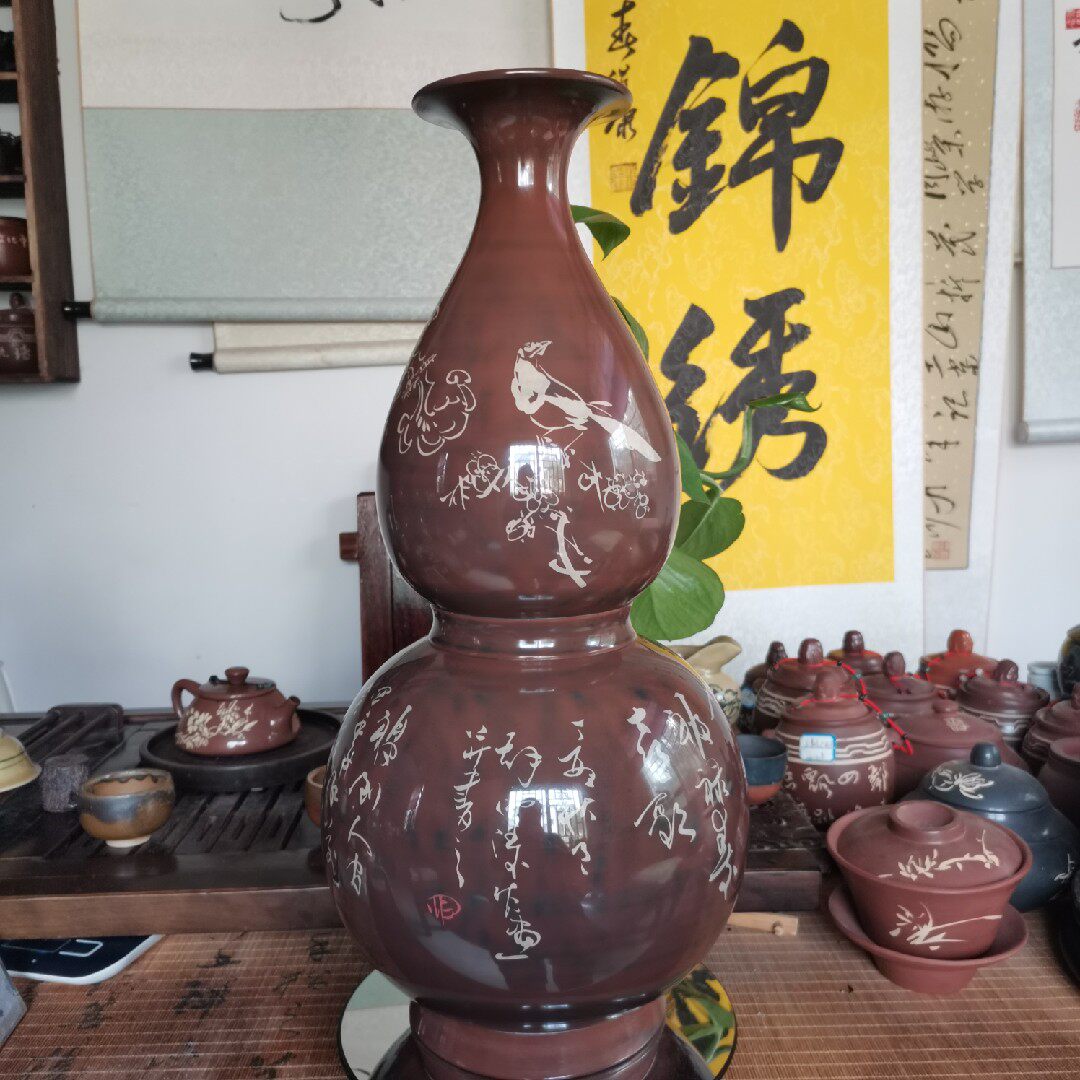 Drunk Art Build Water Purple Vase Vase Vase Vase All handcrafted boutique Fengshui bottle Su Folu Bottle