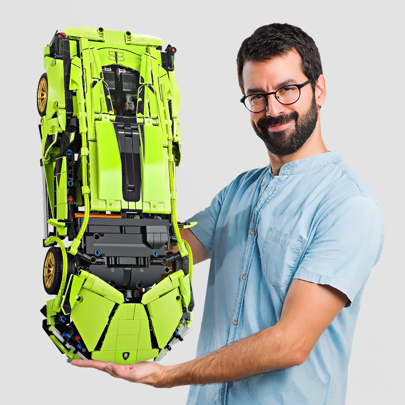 2026 New Lamborghini Building Block Assembly Puzzle Remote Control Sports Car Model Boy's Birthday Gift Toy