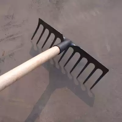 Hoe gardening rake iron rake cuddle agricultural tools planting vegetables loose soil household rake tooth four rake three tooth rake grass