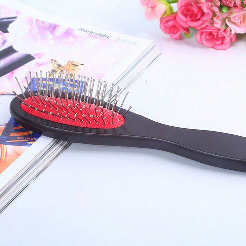 Wig special steel comb-hot pin New products fashion wig long curly hair steel comb wood handle steel needle comb hairdressing comb