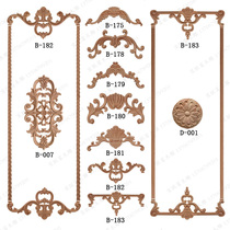 European Wood applique solid wood horn flower background wall decoration flower wood line connection corner flower Dongyang wood carving flower pieces