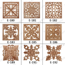 Dongyang wood carving joint small square solid wood carving carved flower piece solid wood decal flower decorative flower Hollow