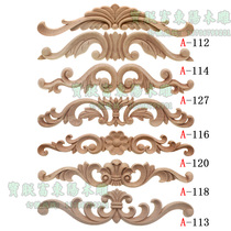 Solid Wood applique European furniture patch accessories wardrobe background wall lintel decoration long flower piece wooden carved piece New