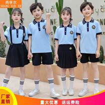 Kindergarten Garden Clothes College Style Summer Dress Cotton Performance Strap Dress Class Clothes Customized Primary School Uniform Set
