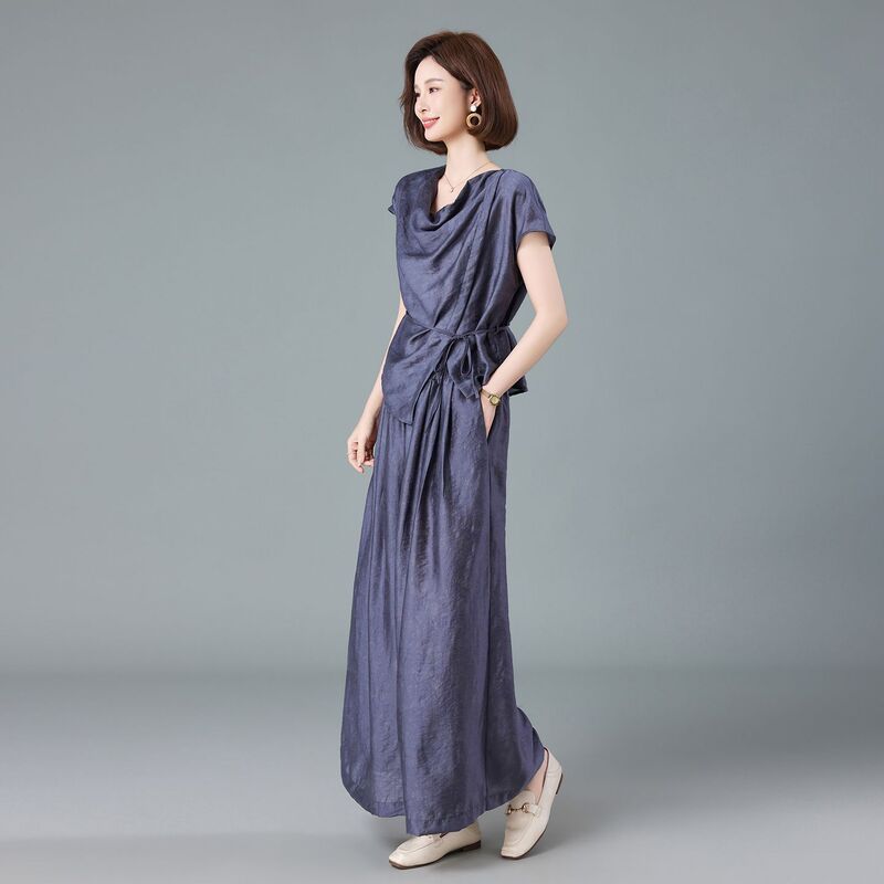 Hueq Light Luxury Mature Style Simple Solid Color Suit for Women, Slimming, Summer Comfortable, Stylish, Casual, Loose and Comfortable Two-Piece Set Hueq Light Luxury Mature Style Simple Solid Color Suit for Women, Slimming, Summer Comfortable, Stylish, Casual, Loose and Comfortable Two-Piece Set