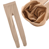 Thin velvet light leg stockings womens spring and autumn and winter light leg artifact medium thick flesh color leggings socks plus velvet outside wearing pantyhose