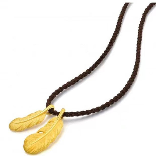 ເຫມາະສໍາລັບ Chow Sang Sang ສາຍຄໍເຊືອກໂອນສາຍຄໍ bead ເຊືອກ tag feather pendant braided ເຊືອກເຊືອກບາງໆຜູ້ຊາຍແລະແມ່ຍິງ clavicle chain