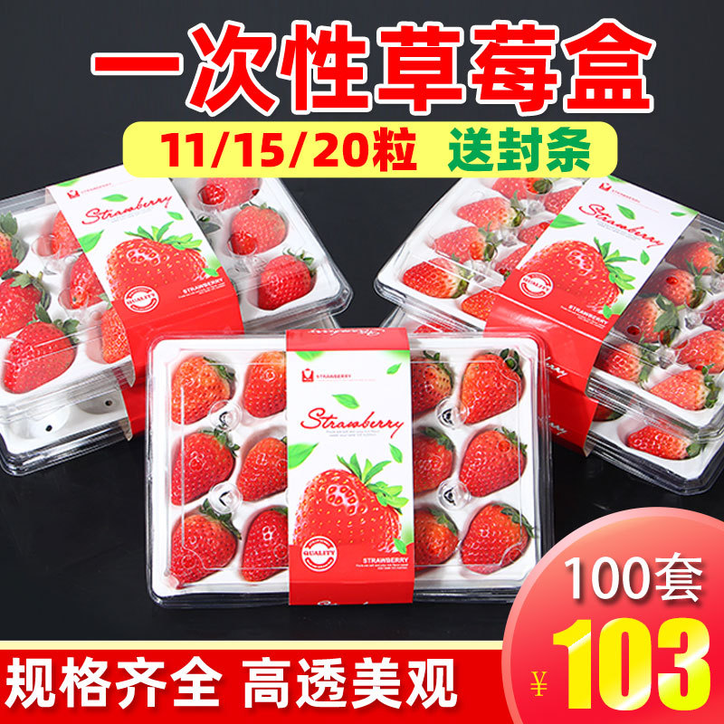 Strawberry Packaging Box, Plastic Transparent High-End Box for Strawberries, Disposable Strawberry Packing Box, Rectangular Tray