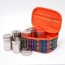 Outdoor Barbecue Seasoning Jar Stainless portable Hand Seasoning Bottle Camping National Wind Seasoning box Seasoning Jar