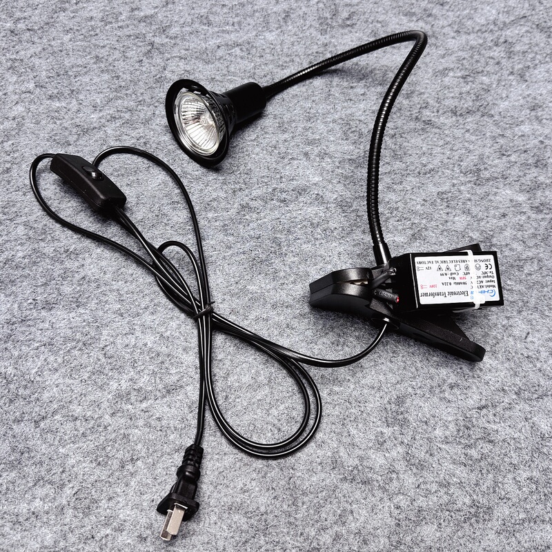 12V50W Halogen Lamp Simulates Sunlight Laboratory Lighting Fixture with Adjustable Brightness Universal Flexible Tube Clip Lamp