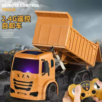 Remote control transport pull cargo dump truck engineering car model children little boy baby electric charging truck toy car