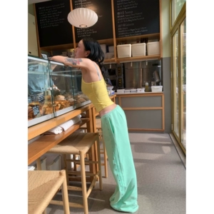 FOURFORTY ADDITED SPORTY PANTS мятно-зеленые спортивные штаны с заклепками и скрытыми секретами