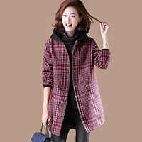 Quần áo hàng nguyên bản cỡ lớn lưới len trùm đầu áo len nữ dài phần phiên bản Hàn Quốc 2018 mới dày quần áo mùa đông áo dạ nữ dáng dài hàn quốc