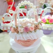 DIY handmade paper cup shallow dark pink parent-child kindergarten tutorial interactive paper cup flower basket material package finished product