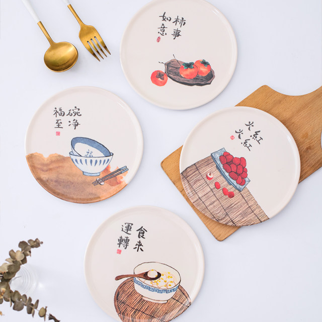 Melamine imitation porcelain insulation mat table mat Creative kitchen placemat coaster dish mat casserole mat ແຜ່ນອາຫານທົນທານຕໍ່ຄວາມຮ້ອນ