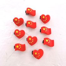 Five-star red flag hair and national day original student patriotic China heart small cute hair circle hair rope childrens hair decoration