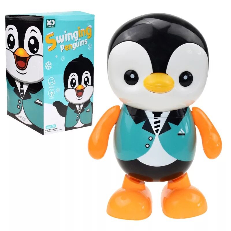 Children's electric light music dazzling robot toys to sing and dance monkeys Penguin boys learn to walk